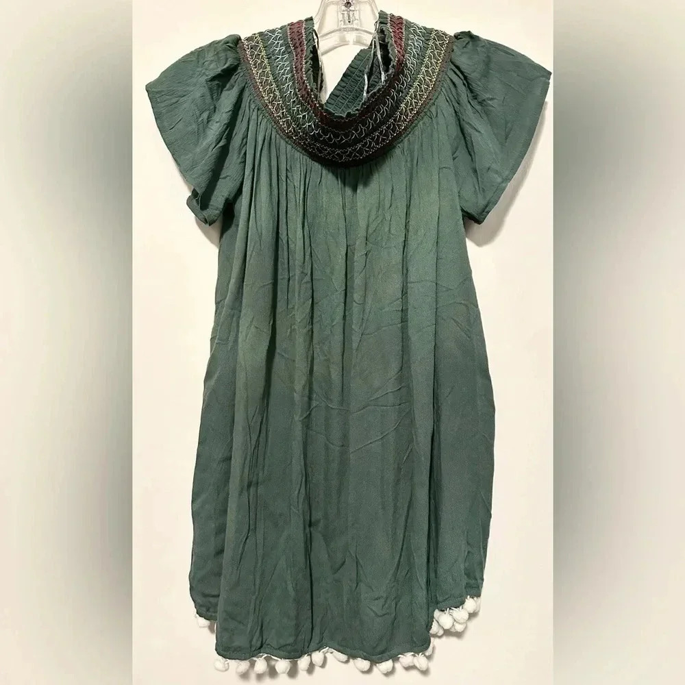 Francesca’s green off the shoulder blouse size S